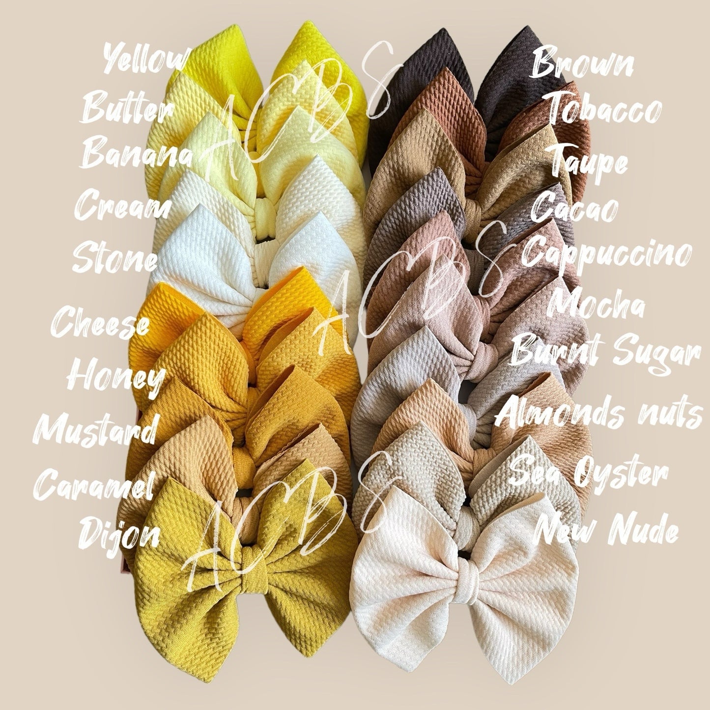 Yellow & Neutral Bows