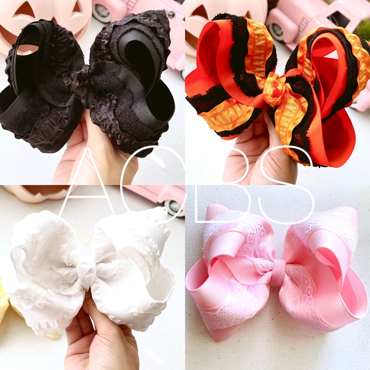 Halloween Orange/Black combo Boutique Bow