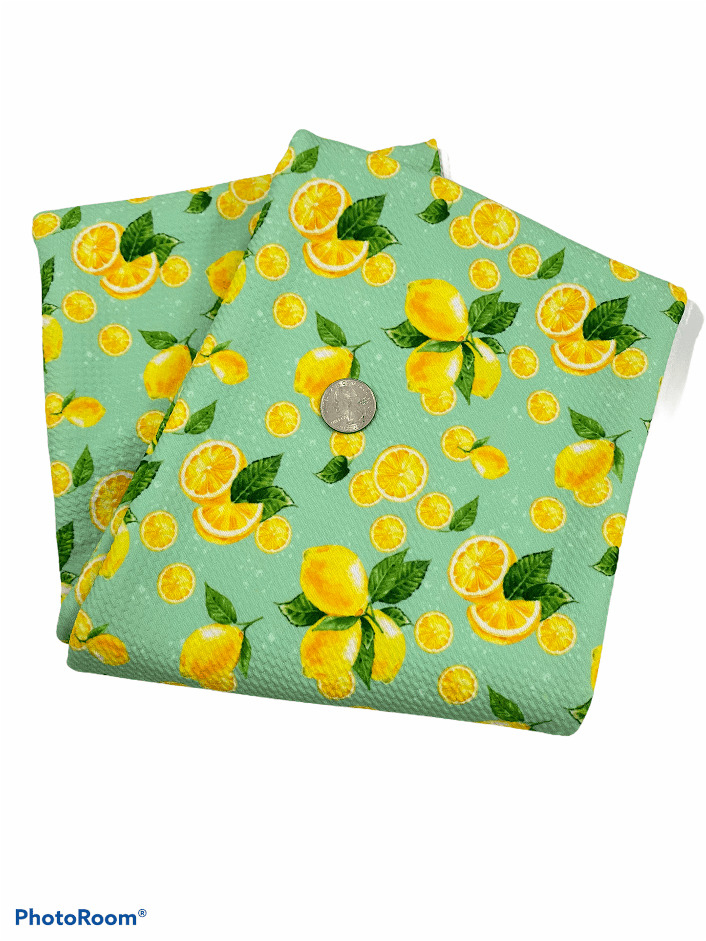 Bullet Fabric Lemon in mint - ACBows&Supplies
