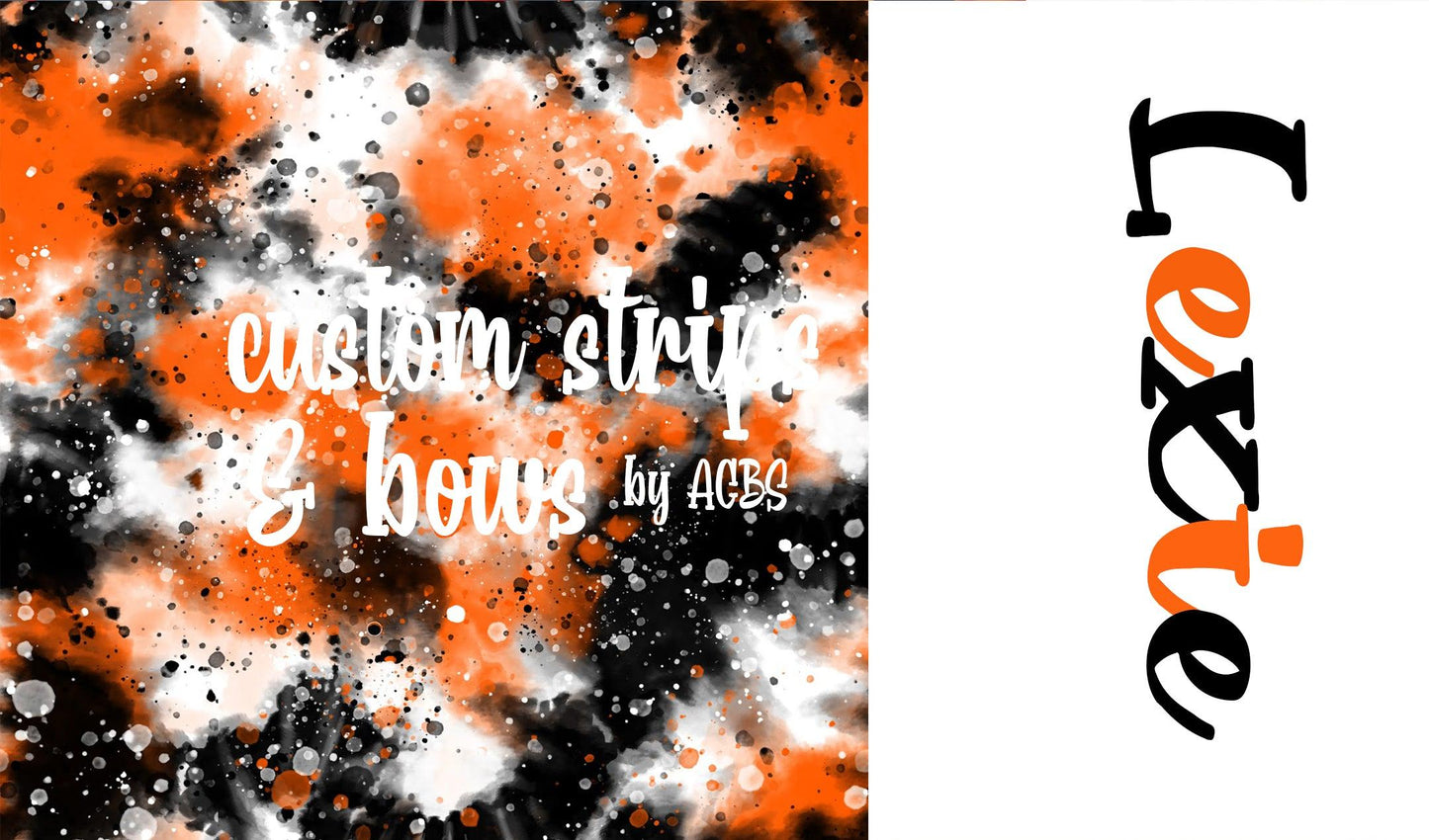 Halloween Two tone strips/ Name bows / HFall 004 - ACBows&Supplies