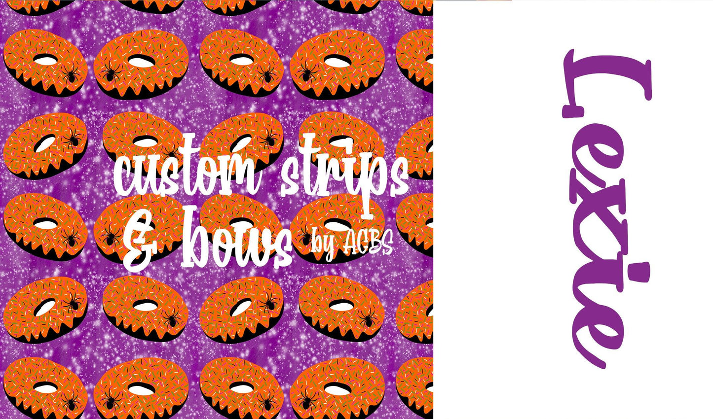 Halloween Two tone strips/ Name bows / HFall 016 - ACBows&Supplies