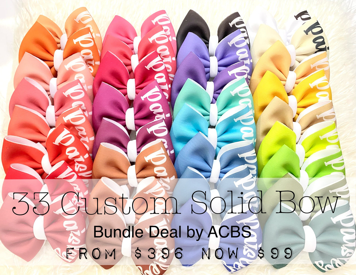 33 Solid Bow Bundle Set