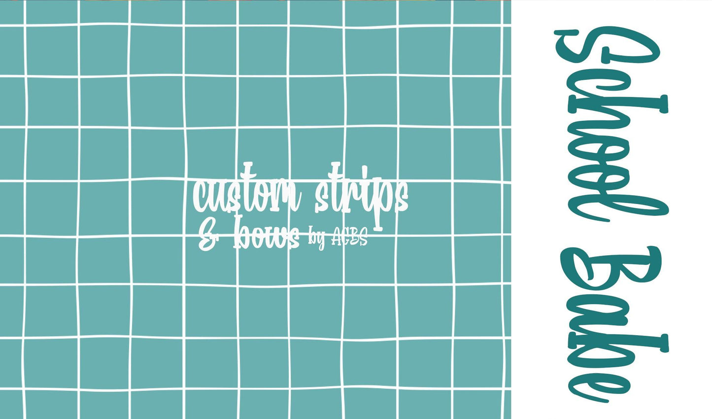 Two tone strips/ Name bows/ back to school/ green board - ACBows&Supplies