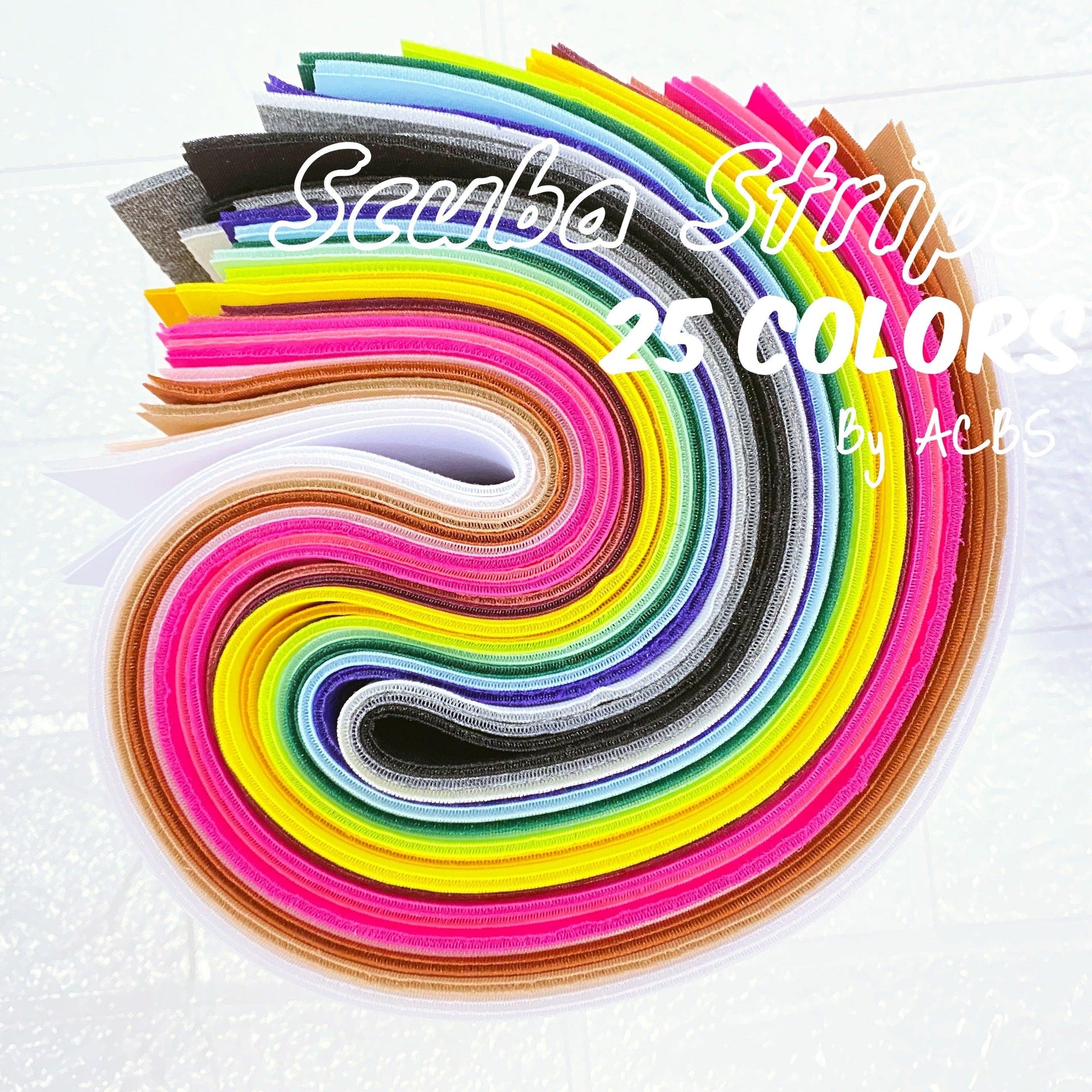 25 colors Scuba strips 5x18 inches
