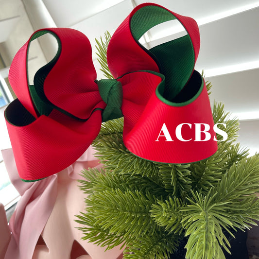 Solid Red & Green Christmas Boutique Bows