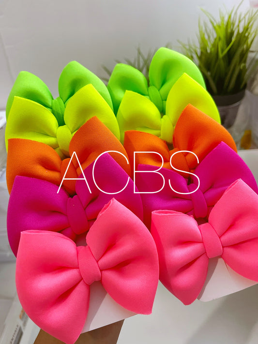 Neon Puff Bows Set