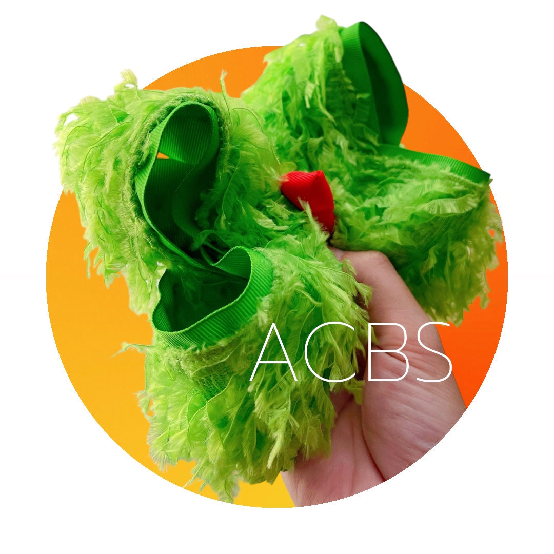Green Guy Fur Bow