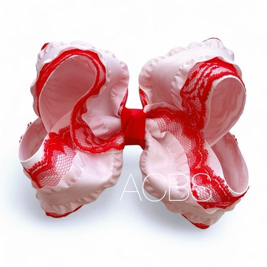 Red and white ruffle Boutique Bows