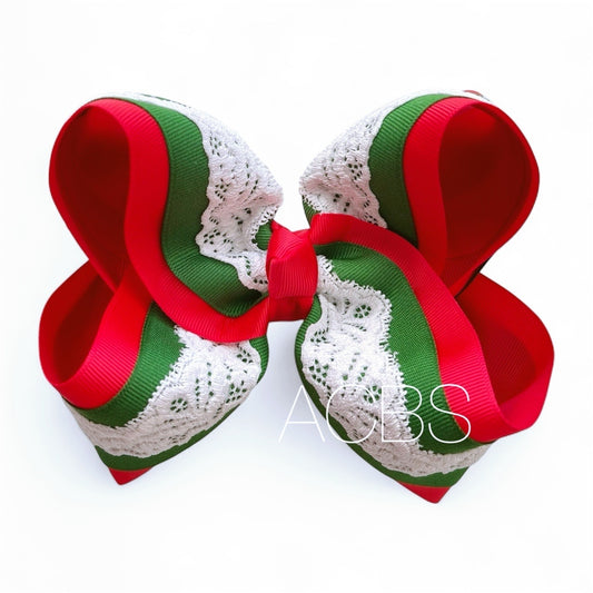 Red and Green Christmas Boutique Bows