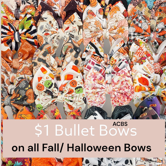 $1 Fall / Halloween Bows (5 inches size) H1- H50