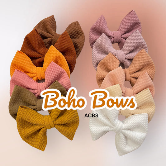 12 Boho Solid Bows