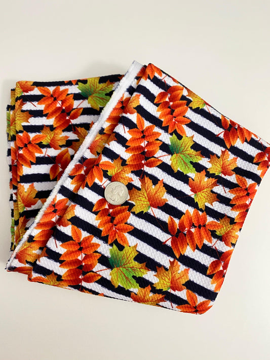 Autumn Floral in Stripes - ACBows&Supplies