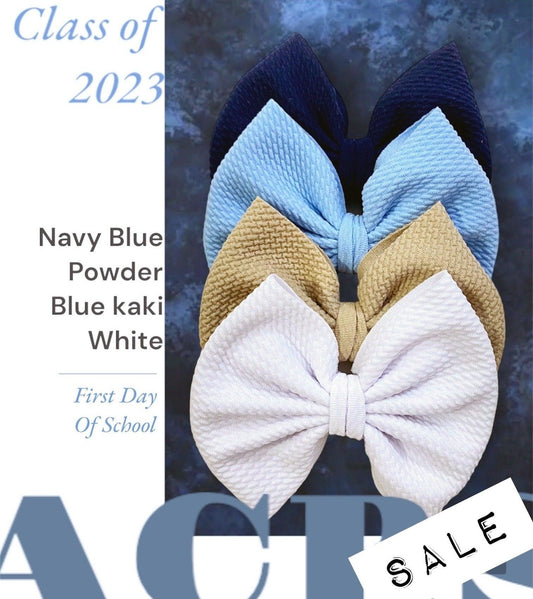 Back to school solid bows - ACBows&Supplies