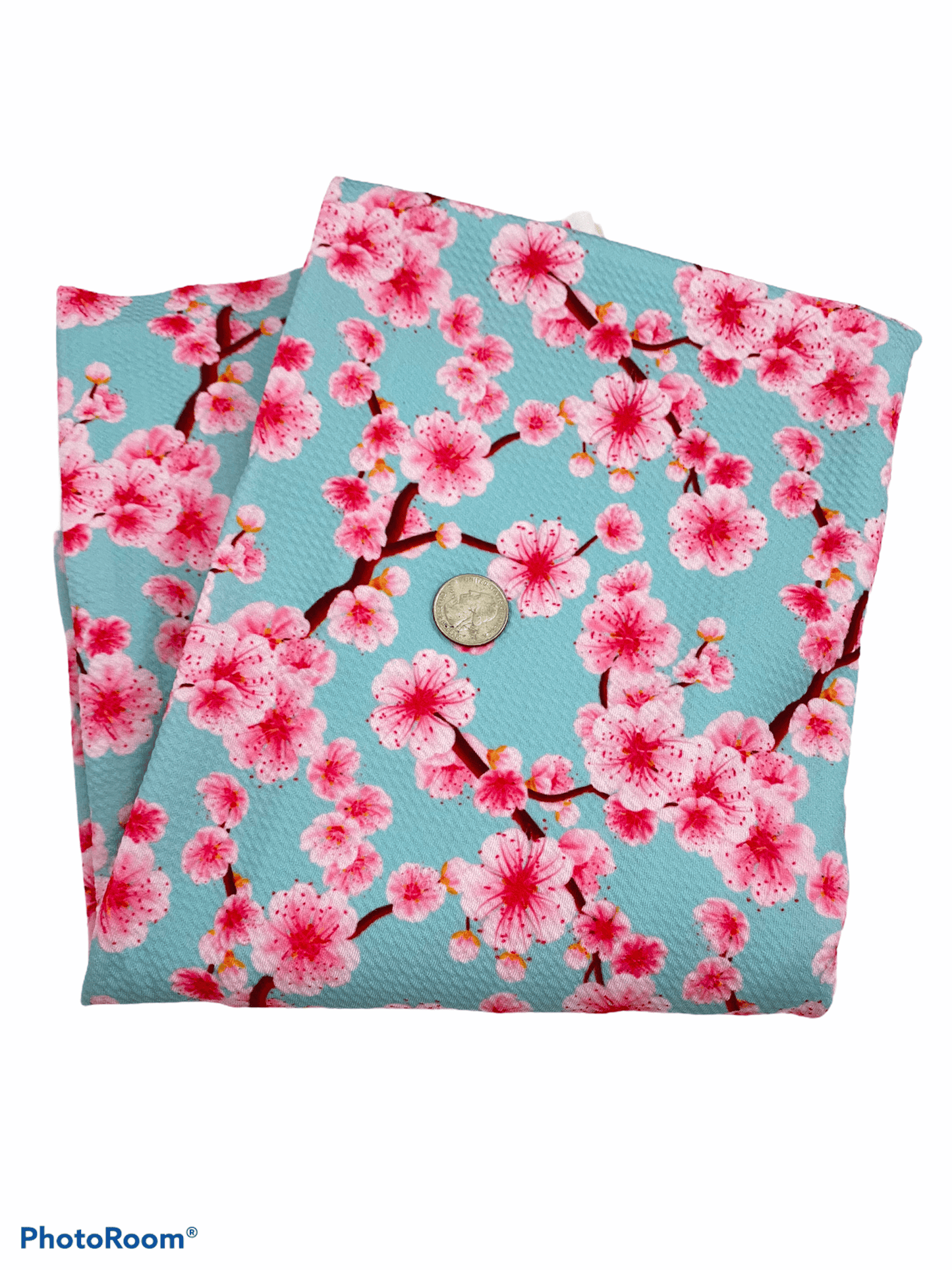 Bullet Fabric Cherry Blossoms (blue) - ACBows&Supplies