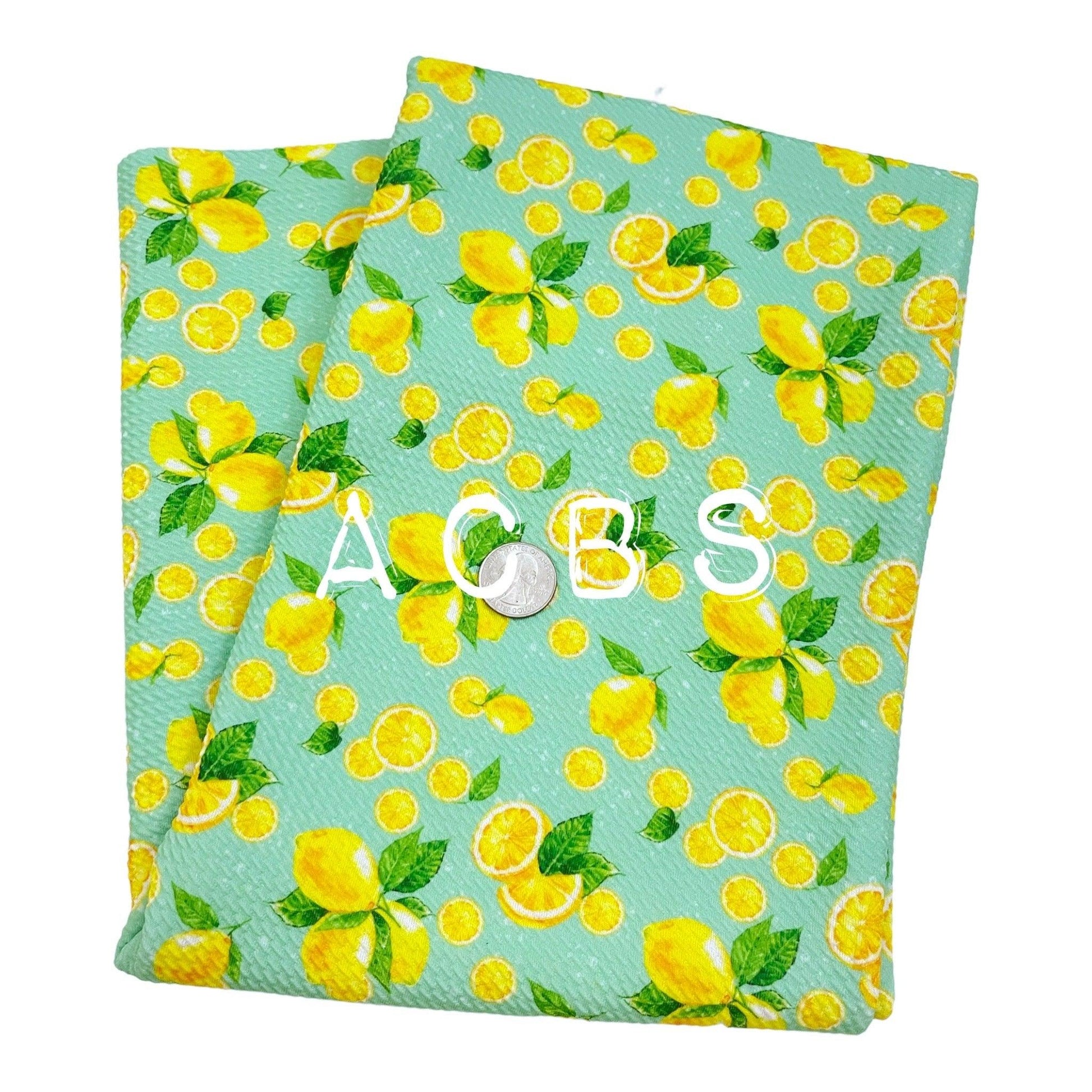 Bullet Fabric Lemon in mint - ACBows&Supplies