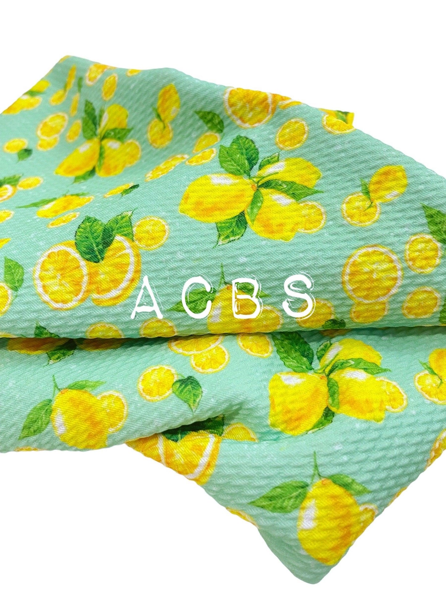 Bullet Fabric Lemon in mint - ACBows&Supplies