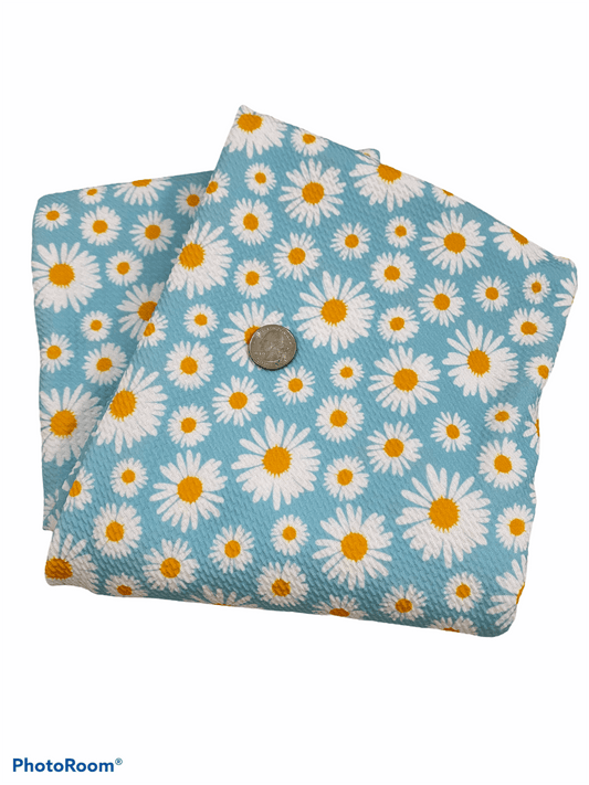 Bullet Fabric light blue daisy - ACBows&Supplies