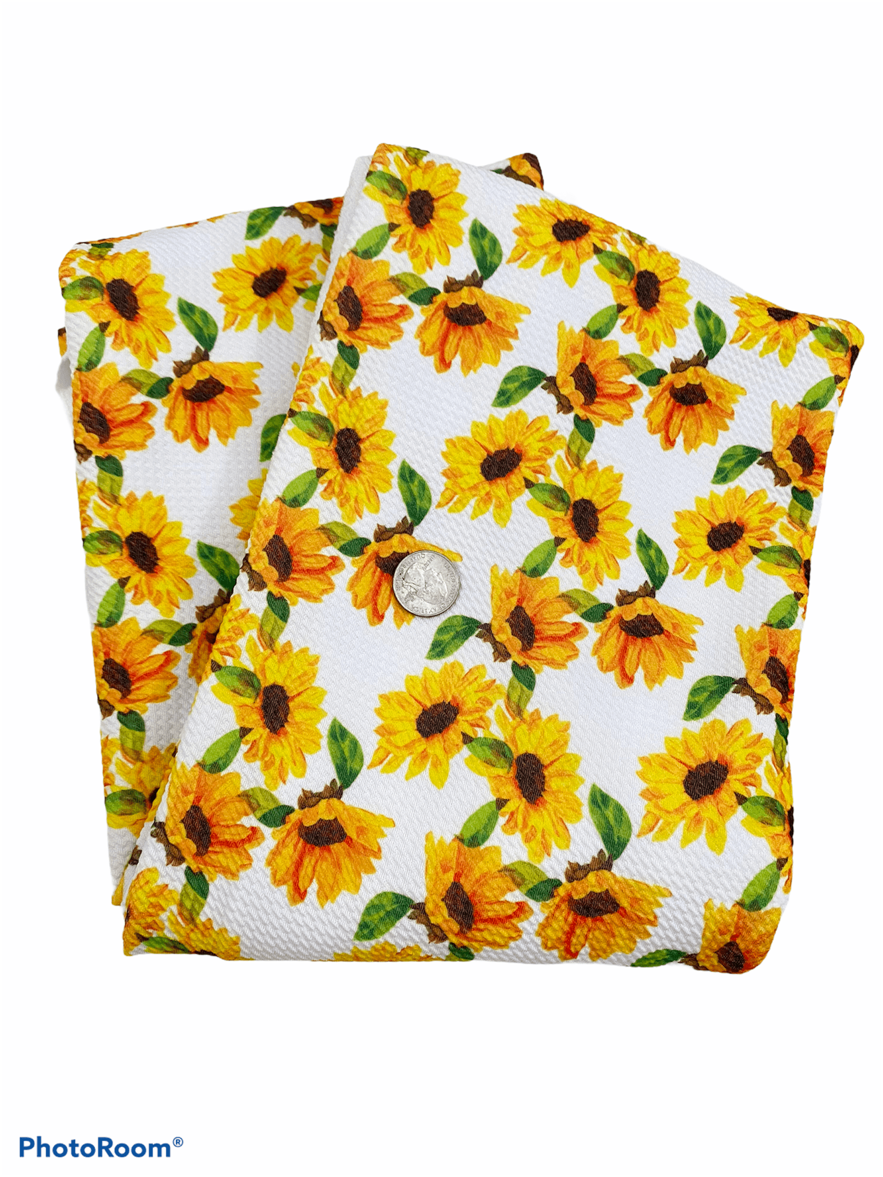 Bullet Fabric Sunflower in white 2 - ACBows&Supplies