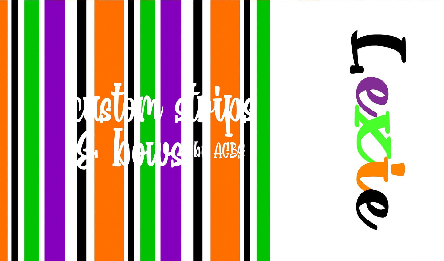 Halloween Two tone strips/ Name bows / HFall 014 - ACBows&Supplies