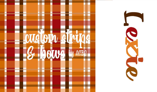 Halloween Two tone strips/ Name bows / HFall 015 - ACBows&Supplies