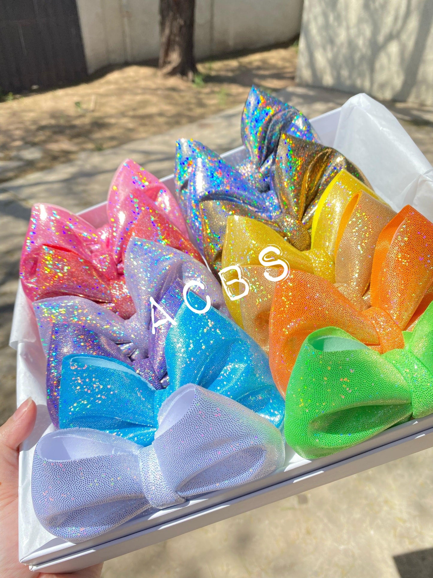 holographic puff bow set (14 colors) - ACBows&Supplies