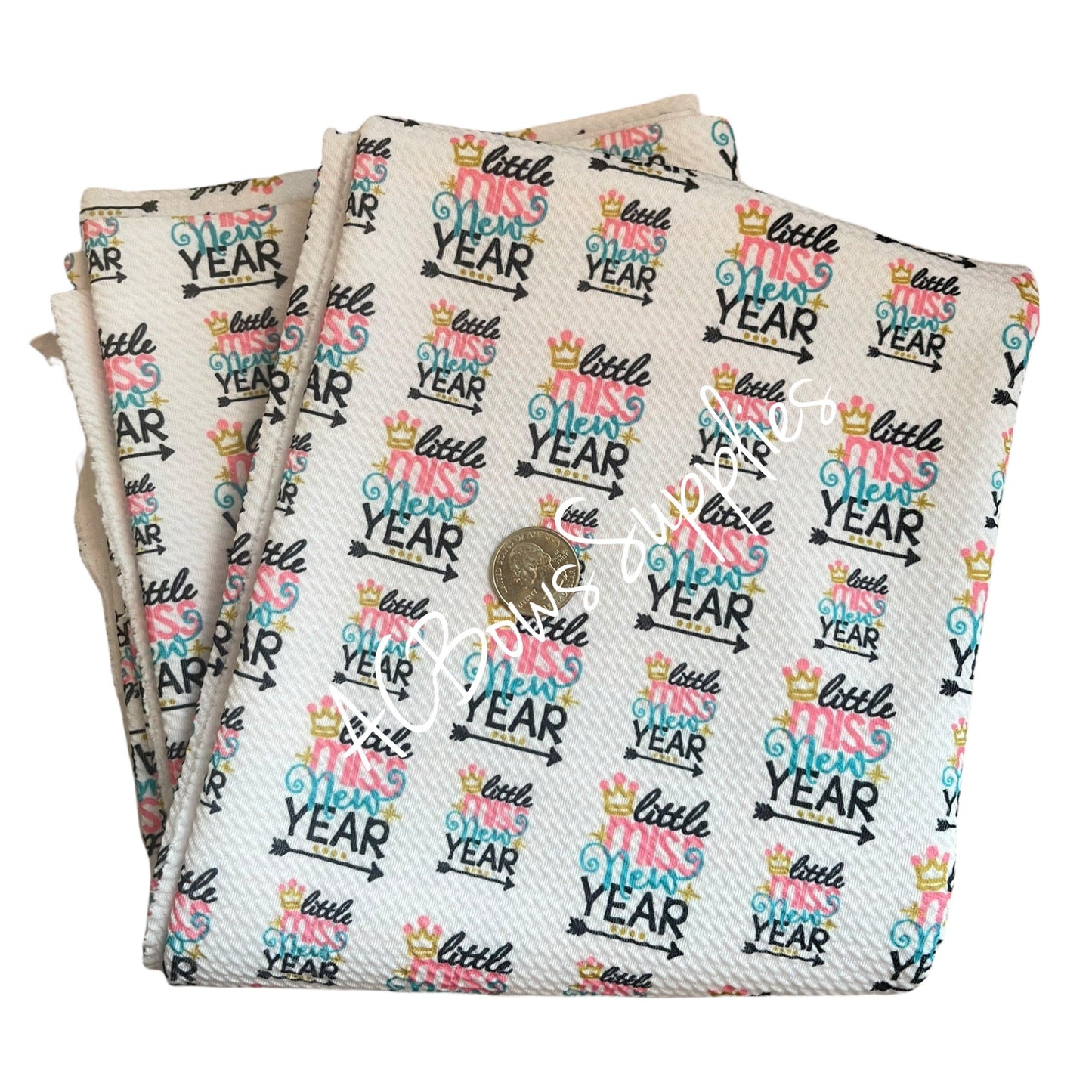 Little Miss New Year Bullet Fabric - ACBows&Supplies