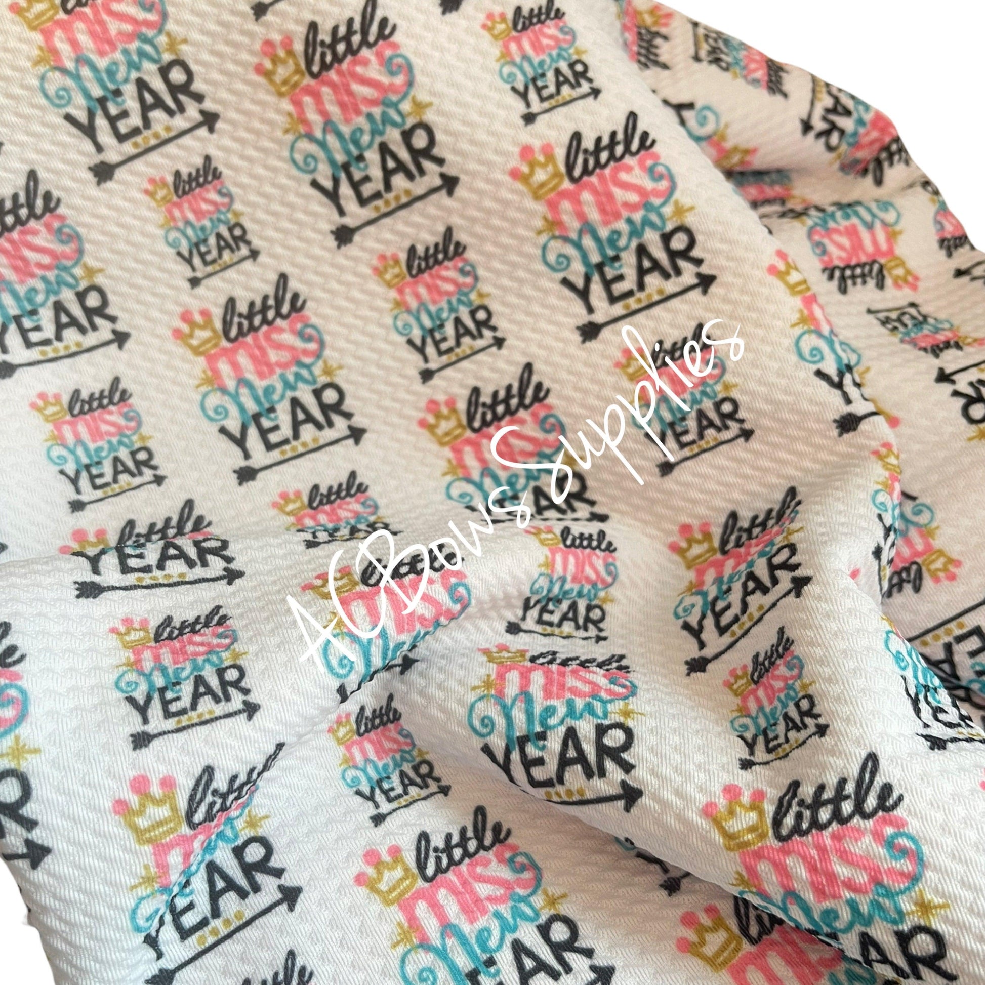 Little Miss New Year Bullet Fabric - ACBows&Supplies