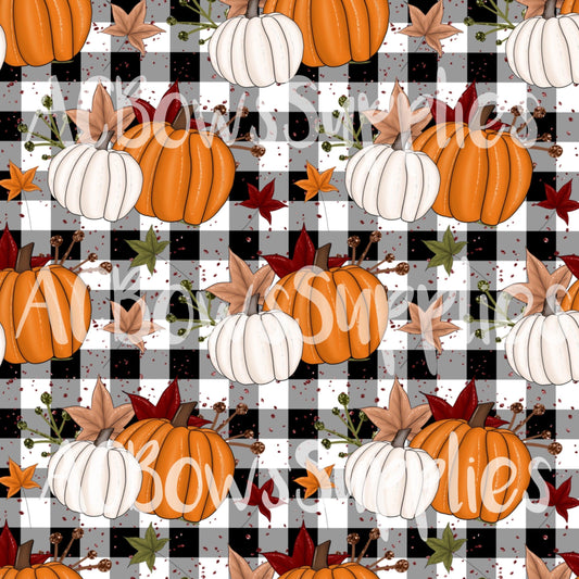 Pre-Order Pumpkin in Black Gingham - ACBows&Supplies