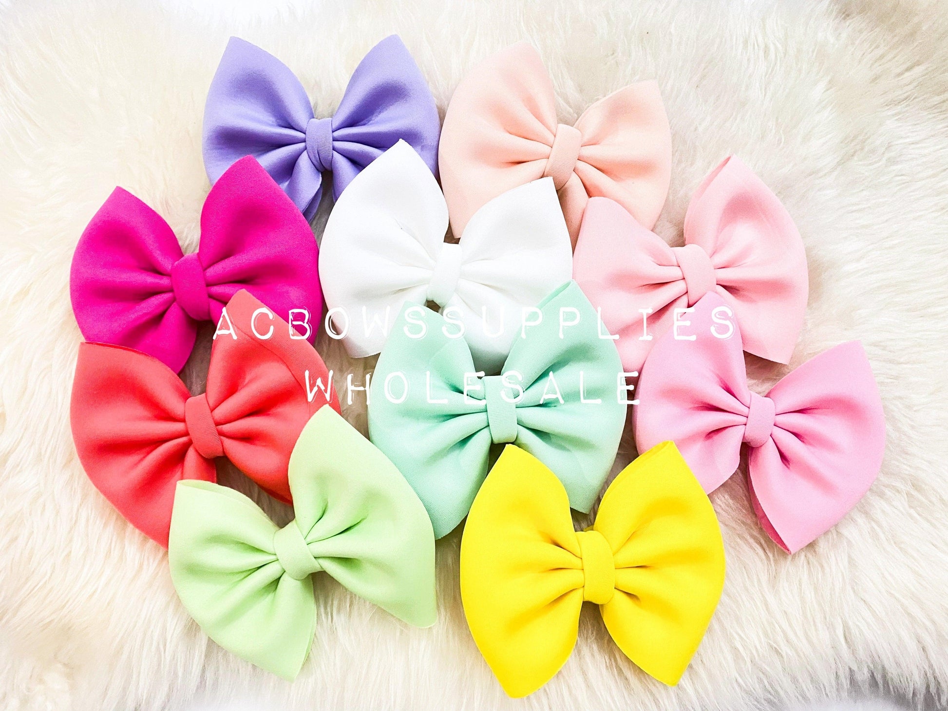 Spring set 10 pcs puff bows - ACBows&Supplies