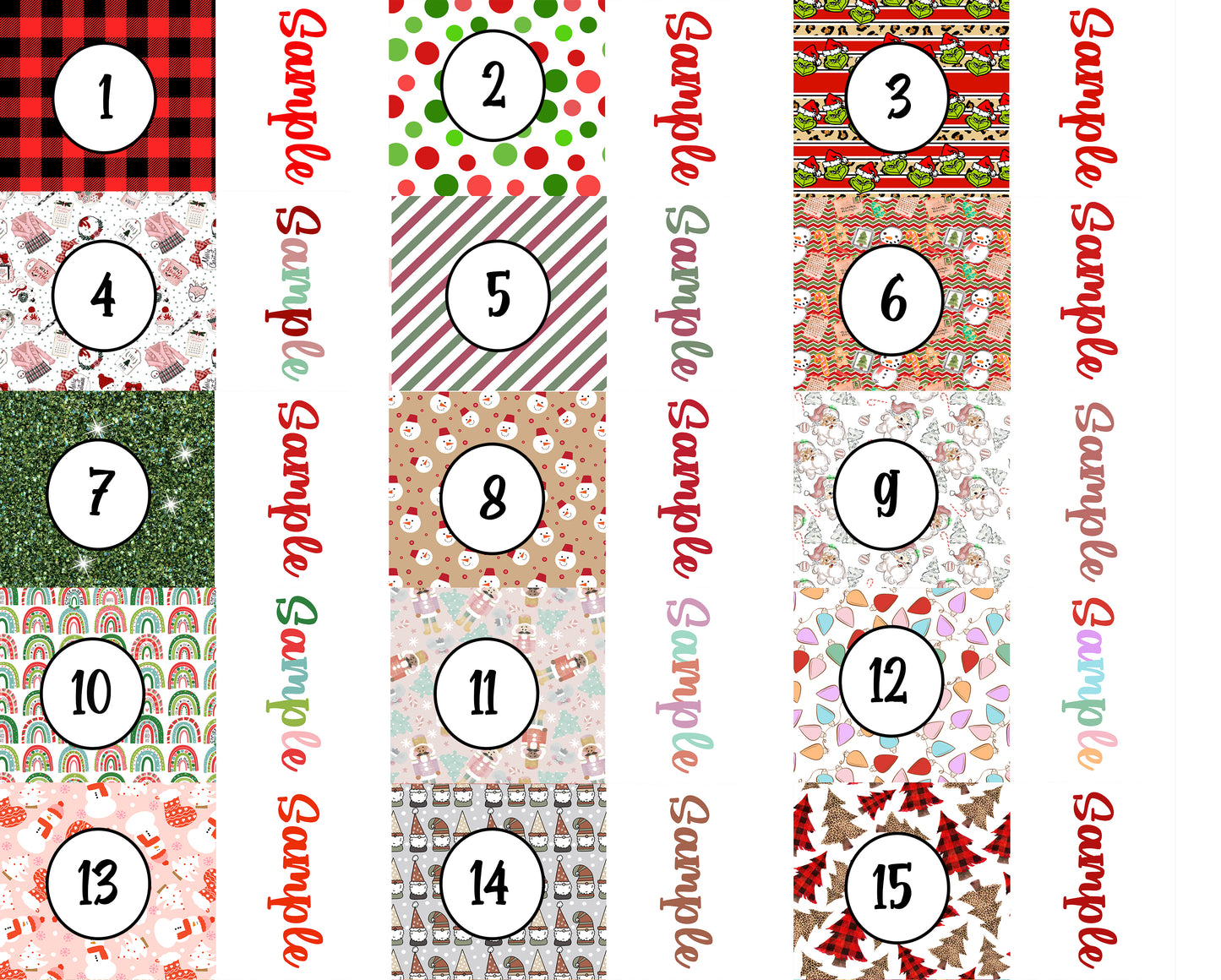 Christmas Customs Bows 1-15 prints